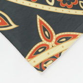 ろうけつ染めペイズリー:ヴィンテージシームレスなパターン。 フリースブランケット (角)