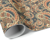 ろうけつ染めペイズリー:ヴィンテージシームレスなパターン。 ラッピングペーパー (ロールコーナー)