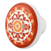 ろうけつ染めマンダラパターンさび赤 セラミックノブ (右)