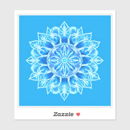 ろうけつ染めマンダラフラワーインターコイズ シール (シート)