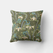 ろうけつ染めモチーフのスノードロップフラワー クッション (裏面)