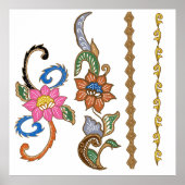 ろうけつ染めモチーフデザイン ポスター (正面)