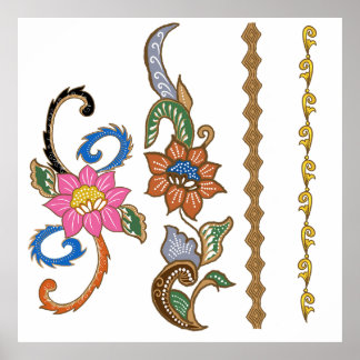 ろうけつ染めモチーフデザイン ポスター