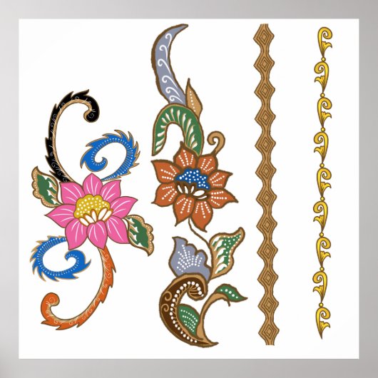 ろうけつ染めモチーフデザイン ポスター (正面)