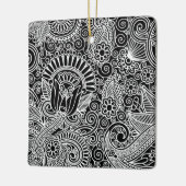 ろうけつ染めモチーフ セラミックオーナメント (左)