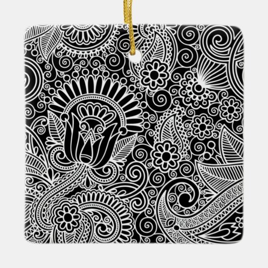 ろうけつ染めモチーフ セラミックオーナメント (正面)