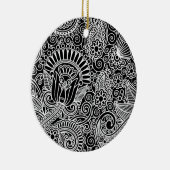 ろうけつ染めモチーフ セラミックオーナメント (右)