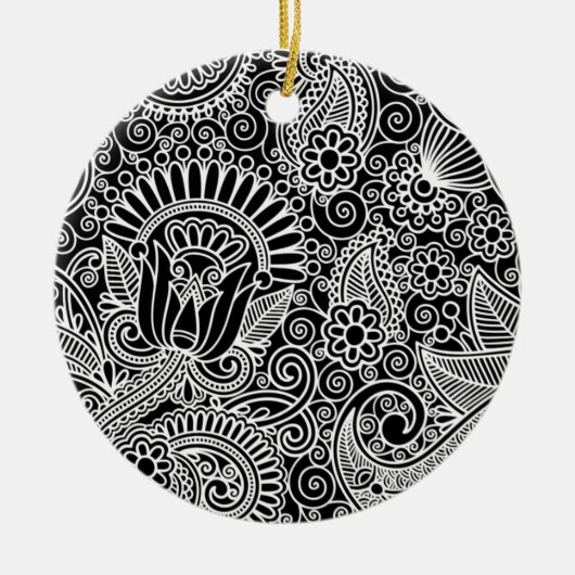 ろうけつ染めモチーフ セラミックオーナメント (正面)