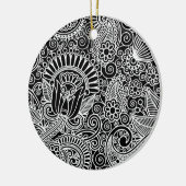 ろうけつ染めモチーフ セラミックオーナメント (左)