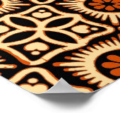 ろうけつ染め抽象芸術、シームレスな繊維パターン。 ポスター (角)