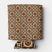 ろうけつ染め抽象芸術、シームレスな繊維パターン。 缶クーラー (裏面)