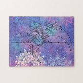 ろうけつ染め曼荼羅と月のポスター ジグソーパズル (横)