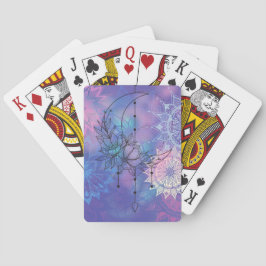 ろうけつ染め曼荼羅と月 トランプ