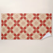 ろうけつ染め河東，インドネシアの模様，ジャワ語，民族 ビーチタオル (正面)