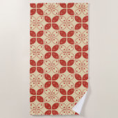 ろうけつ染め河東，インドネシアの模様，ジャワ語，民族 ビーチタオル (正面)