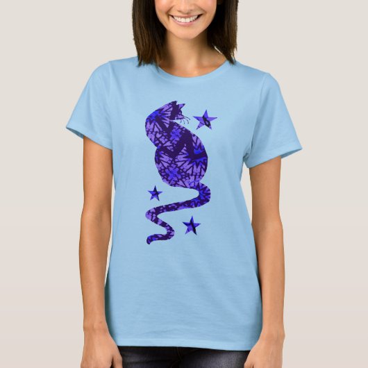 ろうけつ染め猫 Tシャツ (正面)