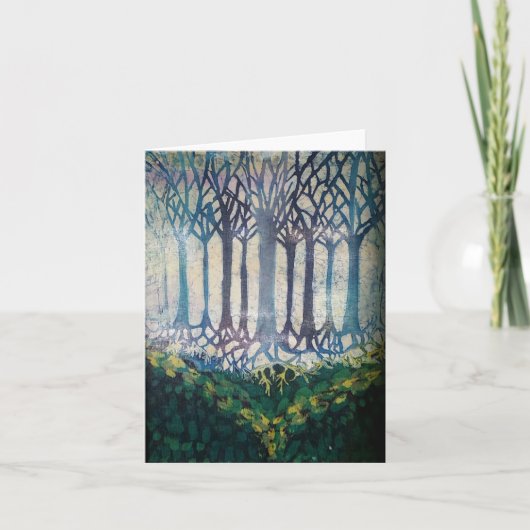 ろうけつ染め空白のグリーティングカード サンキューカード (正面)