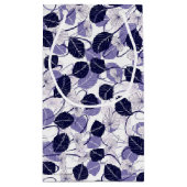 ろうけつ染め紫葉のイラストレーションとつる植物パターン スモールペーパーバッグ (裏面)