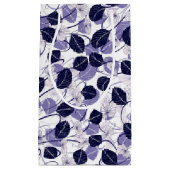 ろうけつ染め紫葉のイラストレーションとつる植物パターン スモールペーパーバッグ (正面)