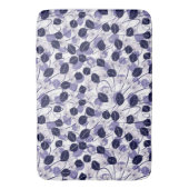 ろうけつ染め紫葉のイラストレーションとつる植物パターン バスマット (正面縦)