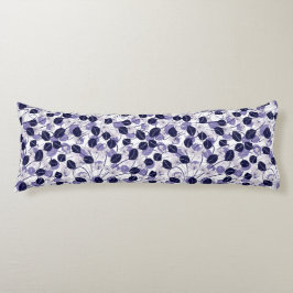 ろうけつ染め紫葉のイラストレーションとつる植物パターン ボディピロー