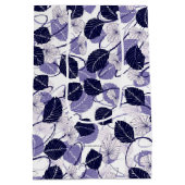 ろうけつ染め紫葉のイラストレーションとつる植物パターン ミディアムペーパーバッグ (裏面)