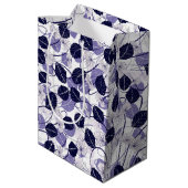 ろうけつ染め紫葉のイラストレーションとつる植物パターン ミディアムペーパーバッグ (裏面アングル)