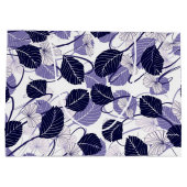 ろうけつ染め紫葉のイラストレーションとつる植物パターン ラージペーパーバッグ (裏面)