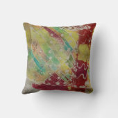 ろうけつ染め絵画のBohoファイバーアートピロー クッション (裏面)