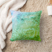 ろうけつ染め絵画のBohoファイバーアートピロー クッション (ブランケット)