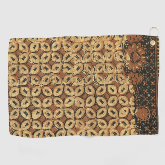 ろうけつ染め自然コーヒー豆エレガント耐久素朴性 ゴルフタオル (横)