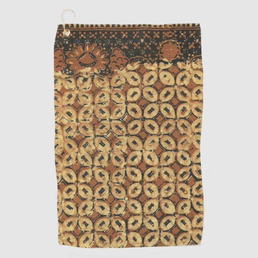 ろうけつ染め自然コーヒー豆エレガント耐久素朴性 ゴルフタオル (正面)