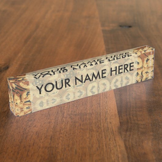 ろうけつ染め自然コーヒー豆エレガント耐久素朴性 デスクネームプレート (側面)