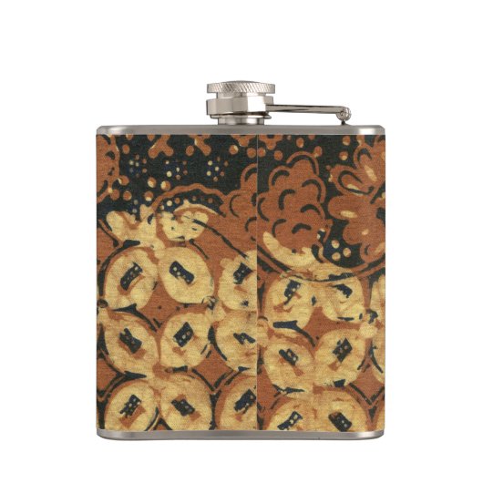 ろうけつ染め自然コーヒー豆エレガント耐久素朴性 フラスク (裏面)