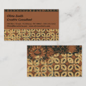 ろうけつ染め自然コーヒー豆エレガント耐久素朴性 名刺 (正面/裏面)