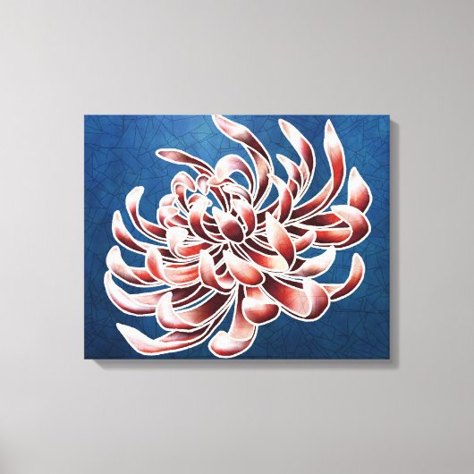 ろうけつ染め菊 キャンバスプリント (正面)