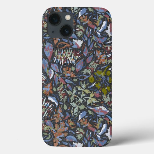 ろうけつ染め葉フラワーブラック Case-Mate iPhoneケース (裏面)