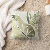 ろうけつ染め葉 クッション (ブランケット)