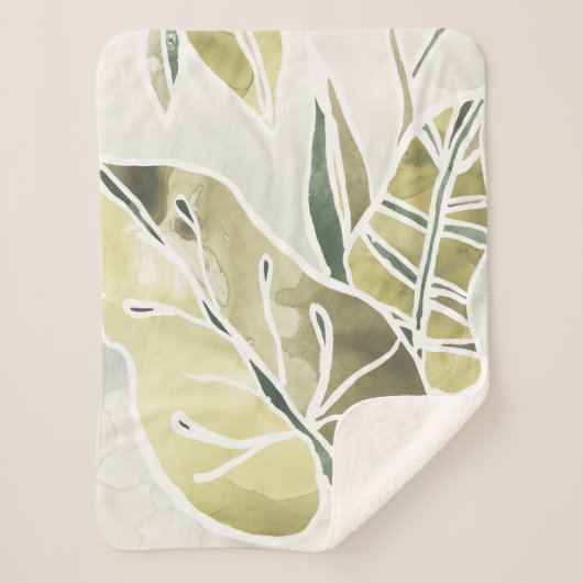 ろうけつ染め葉 シェルパブランケット (正面)