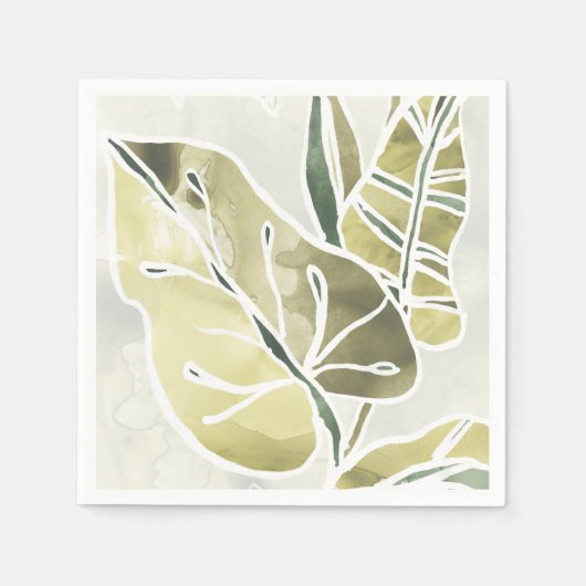 ろうけつ染め葉 スタンダードカクテルナプキン (正面)