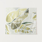 ろうけつ染め葉 タペストリー (正面(横))