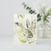 ろうけつ染め葉 ポストカード (スタンド正面)