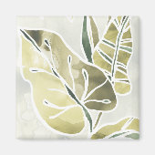 ろうけつ染め葉 マグネット (正面)