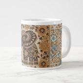 ろうけつ染め象ヴィンテージスタイルデザイン、専門マグカップ ジャンボコーヒーマグカップ (正面右)