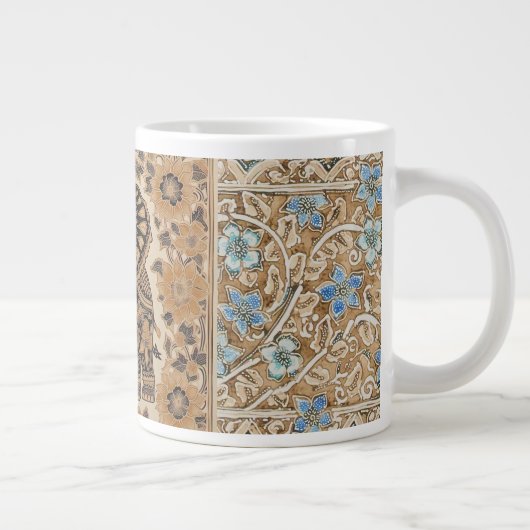 ろうけつ染め象ヴィンテージスタイルデザイン、専門マグカップ ジャンボコーヒーマグカップ (右)