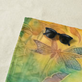 ろうけつ染め鮮やか水彩蝶フローラ ビーチタオル (インサイチュ)