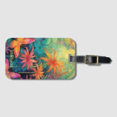 ろうけつ染め鮮やか水彩蝶フローラ ラゲッジタグ (正面横)