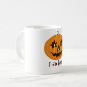 ろうそくが入ったハロウィンのカボチャ コーヒーマグカップ (正面左)