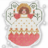 ろうそくつき天使 シール (正面)