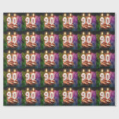 ろうそくつき90歳の誕生日 ラッピングペーパー (フラット)